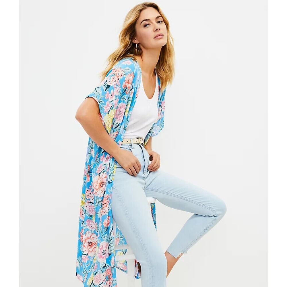Loft Spring Floral Duster Size XS New‎ with Tags